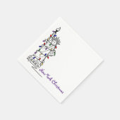 ニューヨークシティNYCクリスマスコレクションリバティホリデー スタンダードカクテルナプキン (角)