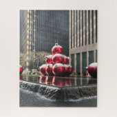 ニューヨークシティNYCクリスマススノーファウンテン ジグソーパズル (縦)