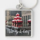 ニューヨークシティNYCクリスマスデコレーションホリデー キーホルダー (正面)