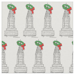 ニューヨークシティNYCクリスマス超高層ビルリース ファブリック