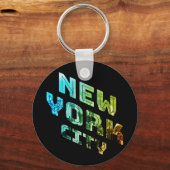 ニューヨークシティNYCスカイラインダウンタウンマンハッタンメトロ キーホルダー (正面)