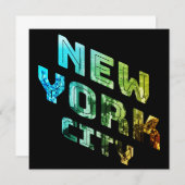 ニューヨークシティNYCスカイラインダウンタウンマンハッタンメトロ 招待状 (正面/裏面)