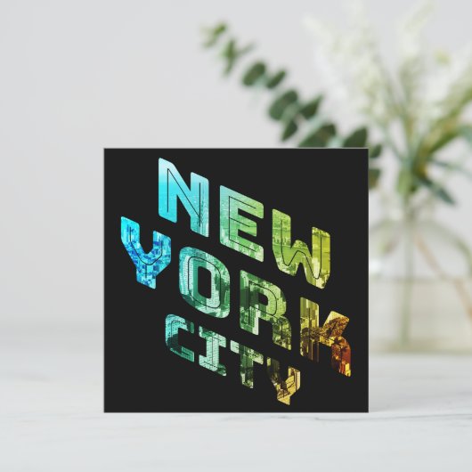 ニューヨークシティNYCスカイラインダウンタウンマンハッタンメトロ 招待状 (スタンド正面)
