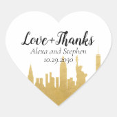 ニューヨークシティNYCスカイライン金ゴールドラブアンド感謝してい ハートシール (正面)