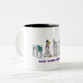 ニューヨークシティNYCハッピーハヌカーハヌカー（ユダヤ教の祭り）ホリデイ ツートーンマグカップ (正面左)