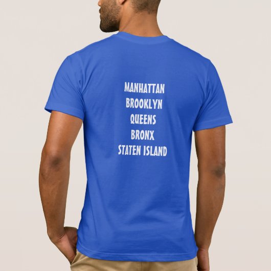 ニューヨークシティNYCファイブボウルズハート人 Tシャツ (裏面)