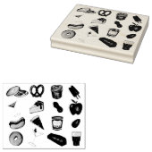 ニューヨークシティNYCフーズPizza Bagel Lox Cheesecake ラバースタンプ (押印)