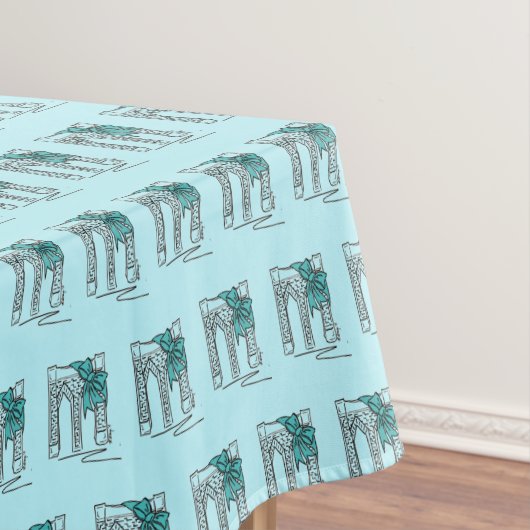 ニューヨークシティNYCブルックリンブリッジハヌッカホリデイ テーブルクロス (インサイチュ)