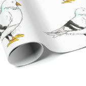 ニューヨークシティNYCマンハッタンピジョンバードシーガル ラッピングペーパー (ロールコーナー)