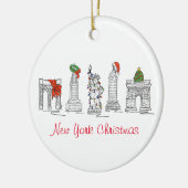ニューヨークシティNYCランドマーククリスマスホリデイ セラミックオーナメント (左)