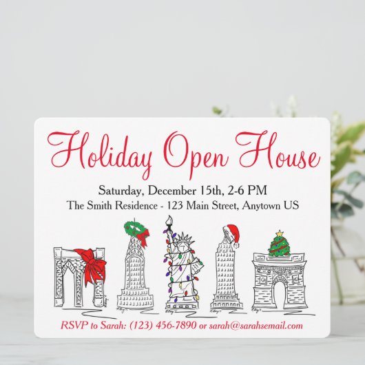 ニューヨークシティNYCランドマーククリスマスホリデイ 招待状 (スタンド正面)