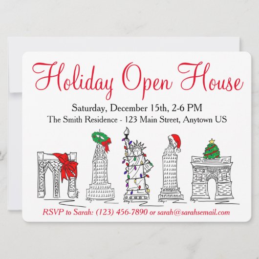 ニューヨークシティNYCランドマーククリスマスホリデイ 招待状 (正面)
