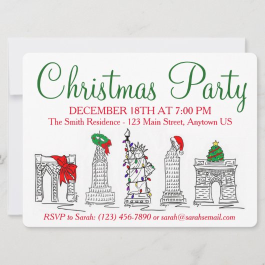 ニューヨークシティNYCランドマーククリスマスホリデイ 招待状 (正面)