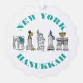 ニューヨークシティNYCランドマークスハヌッカホリデイ オーナメントカード (正面)