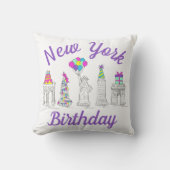 ニューヨークシティNYCランドマークス誕生日パーティー クッション (正面)
