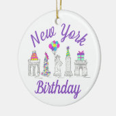 ニューヨークシティNYCランドマークス誕生日パーティー セラミックオーナメント (左)