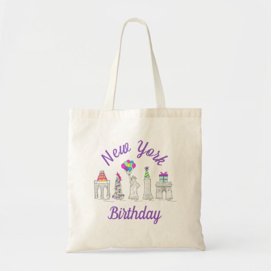ニューヨークシティNYCランドマークス誕生日パーティー トートバッグ (正面)
