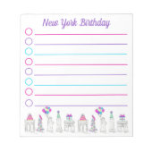ニューヨークシティNYCランドマークス誕生日パーティー ノートパッド (正面)