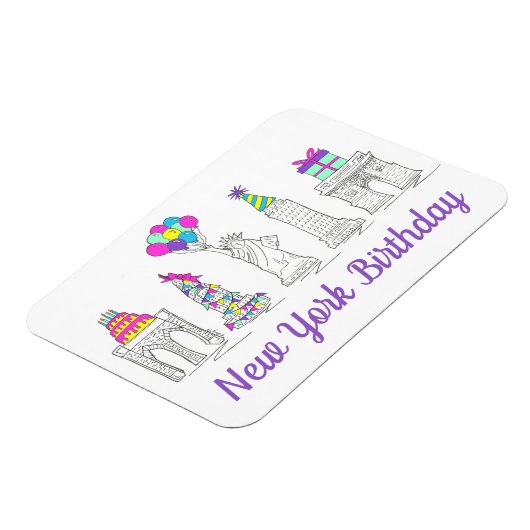 ニューヨークシティNYCランドマークス誕生日パーティー マグネット (左側)