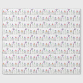 ニューヨークシティNYCランドマークス誕生日パーティー ラッピングペーパー (フラット)