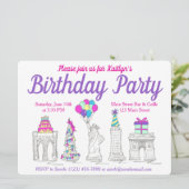 ニューヨークシティNYCランドマークス誕生日パーティー 招待状 (スタンド正面)