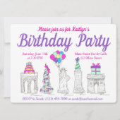 ニューヨークシティNYCランドマークス誕生日パーティー 招待状 (正面)