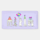 ニューヨークシティNYCランドマークス誕生日パーティー 横断幕 (横)