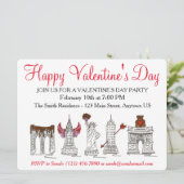 ニューヨークシティNYCランドマークバレンタインデー 招待状 (スタンド正面)