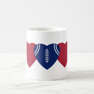 ニューヨークジャイアンツサッカーハートデザイン コーヒーマグカップ