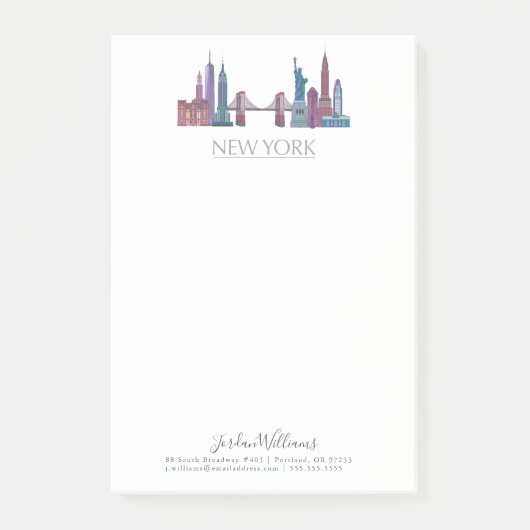 ニューヨークスカイラインカラー建物 ポストイット (正面)