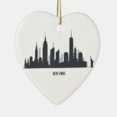 ニューヨークスカイラインシルエットブラックアメリカンエレガント セラミックオーナメント (右)
