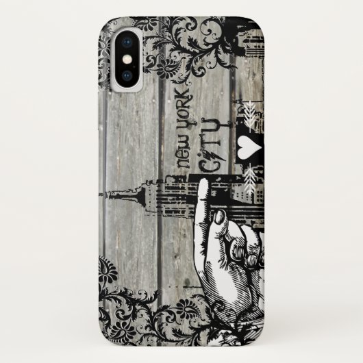 ニューヨークスカイラインダマスクバーンウッドつる植物 Case-Mate iPhoneケース (裏面)