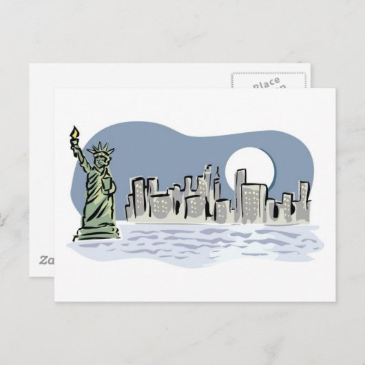 ニューヨークスカイラインバイムーンライト ポストカード (正面/裏面)