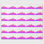 ニューヨークスカイラインピンクビッグアップルシモダンティ ラッピングペーパー (フラット)