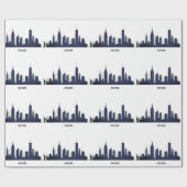 ニューヨークスカイラインブルービッグアップルシモダンティ ラッピングペーパー (フラット)