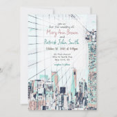 ニューヨークスカイライン結婚式招待状 招待状 (正面)