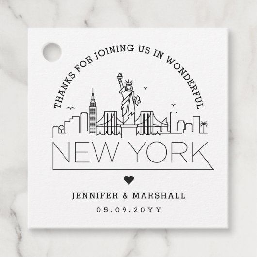 ニューヨークスカイライン | の結婚歓迎 フェイバータグ (正面)