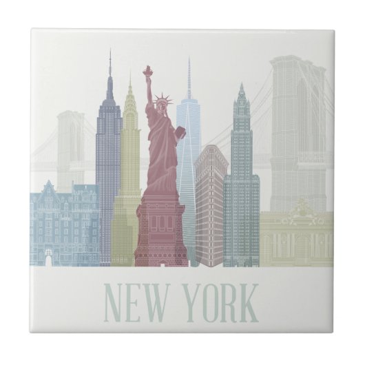 ニューヨークスカイライン タイル (正面)