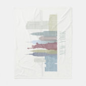 ニューヨークスカイライン フリースブランケット (正面)