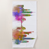 ニューヨークスカイライン – レインボー ビーチタオル (正面)