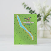 ニューヨークスケネアテルレイクの地図 ポストカード (スタンド正面)