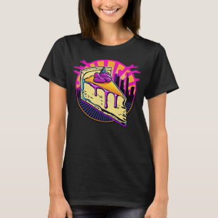 ニューヨークスタイルチーズケーキ合成波80sレトロウェーブ tシャツ