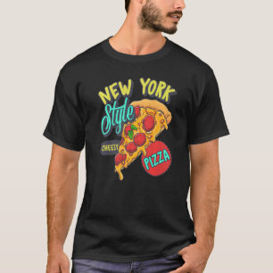 ニューヨークスタイルピザチーズおいしい薄い地殻F Tシャツ