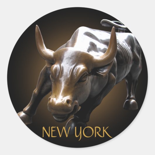 ニューヨークステッカーNew York Bull Souvenirステッカー ラウンドシール (正面)