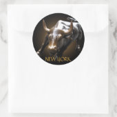 ニューヨークステッカーNew York Bull Souvenirステッカー ラウンドシール (バッグ)