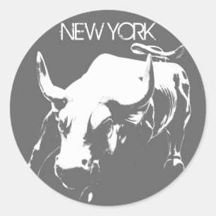 ニューヨークステッカーNew York Bull Souvenirステッカー ラウンドシール
