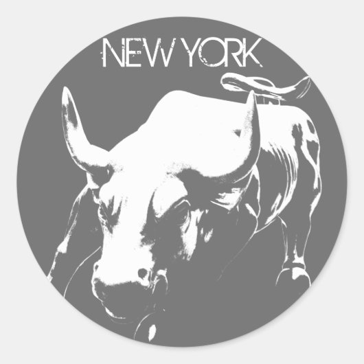 ニューヨークステッカーNew York Bull Souvenirステッカー ラウンドシール (正面)