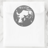 ニューヨークステッカーNew York Bull Souvenirステッカー ラウンドシール (バッグ)