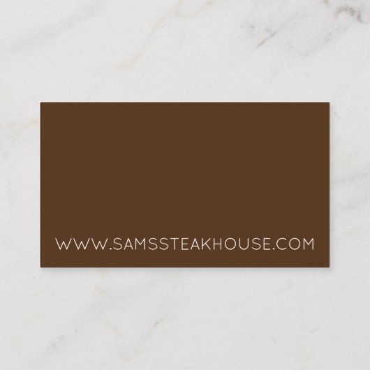 ニューヨークストリップステーキステーキステーキハウスレストランフード 名刺 (裏面)