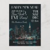 ニューヨークズイブ大晦日パーティの招待状 ポストカード (正面)